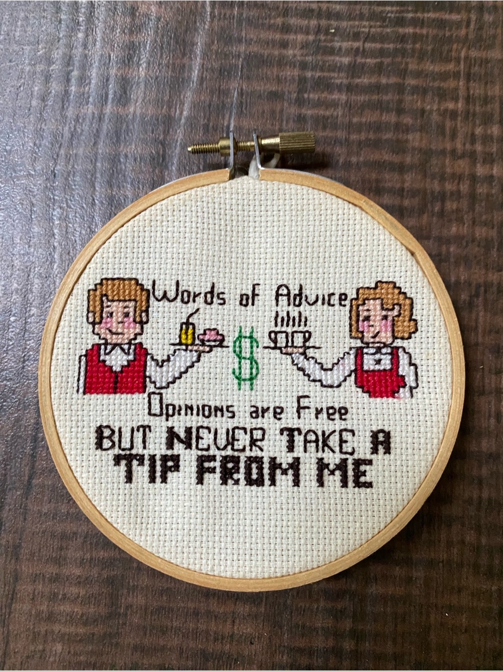 Opinions Are Free Saying Finished Cross Stitch